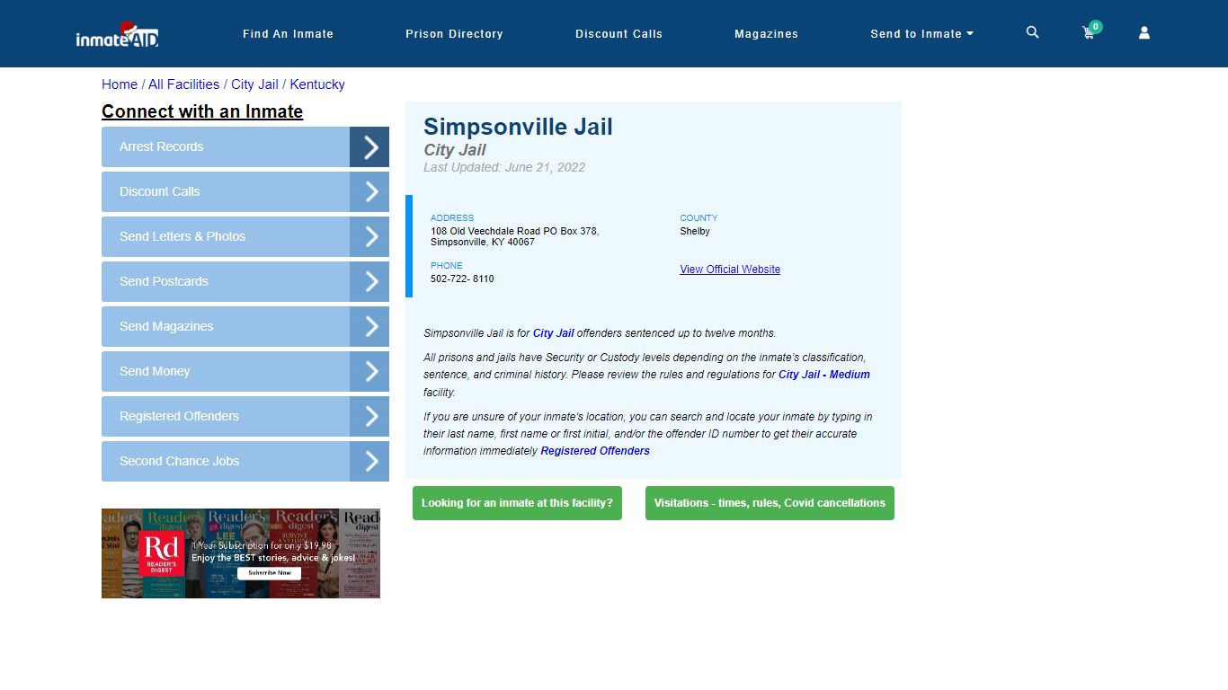 Simpsonville Jail | Inmate Locator